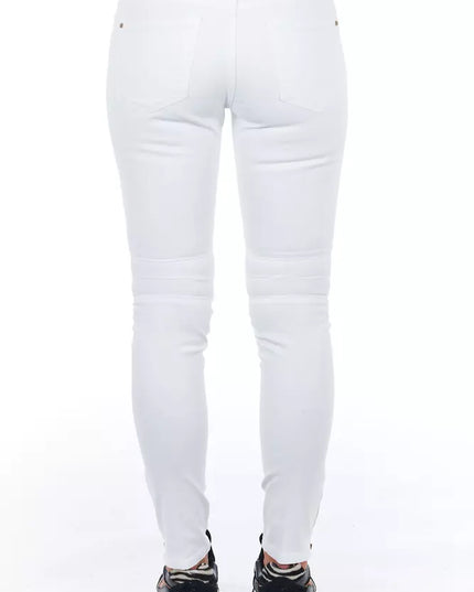 Frankie Morello White Cotton Pant