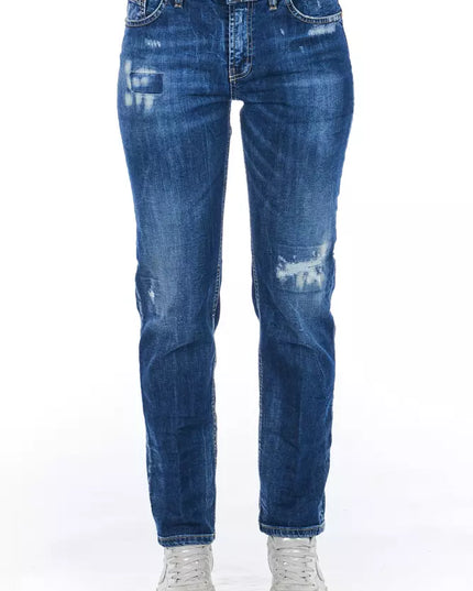 Frankie Morello Blue Cotton Women Jeans