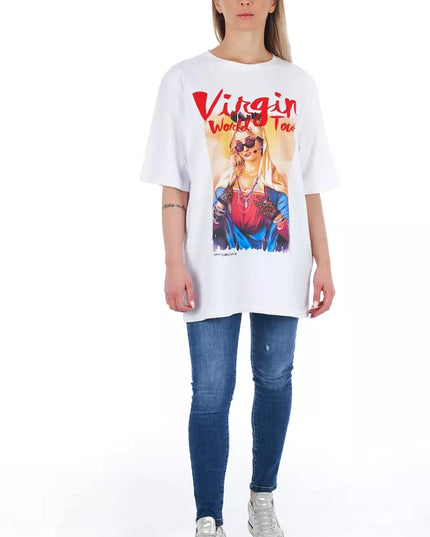 Frankie Morello White Cotton Women T-Shirt