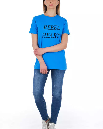 Frankie Morello Light Blue Cotton Women Top