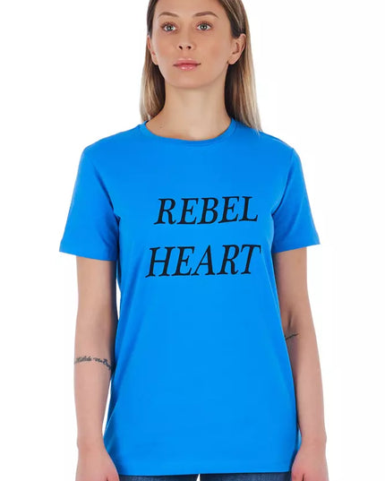 Frankie Morello Light Blue Cotton Women Top