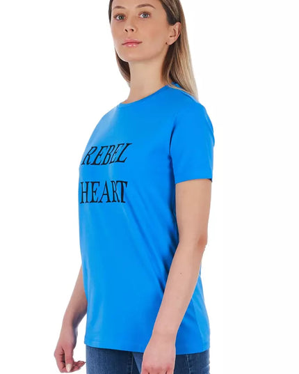 Frankie Morello Light Blue Cotton Women Top