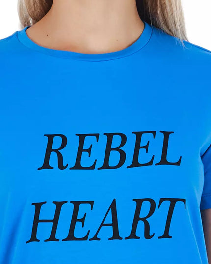 Frankie Morello Light Blue Cotton Women Top