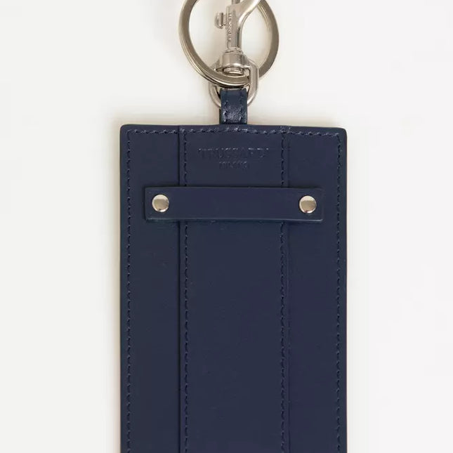 Trussardi Blue Leather Men's Badge Holder