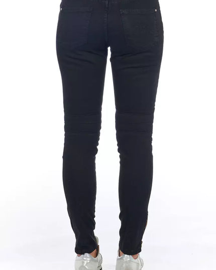 Frankie Morello Black Cotton Women Jeans