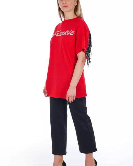 Frankie Morello Black Cotton Women Cropped Trouser