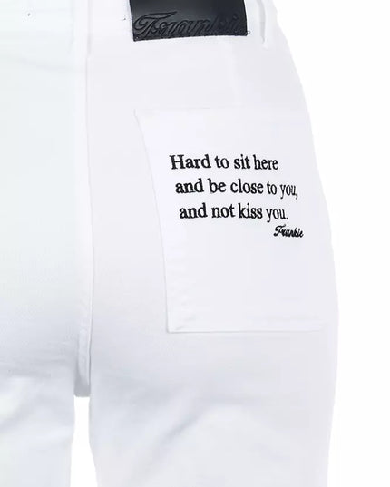 Frankie Morello White Cotton Women Cropped Trouser