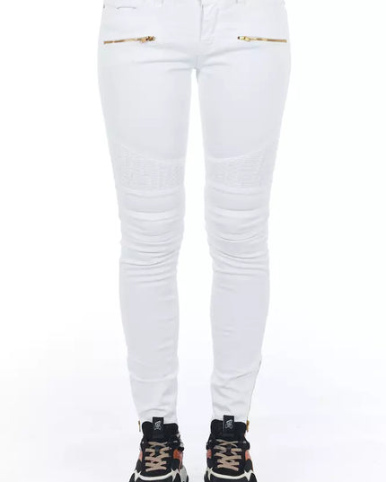 Frankie Morello White Cotton Women Jeans