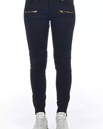 Frankie Morello Black Cotton Women Jeans