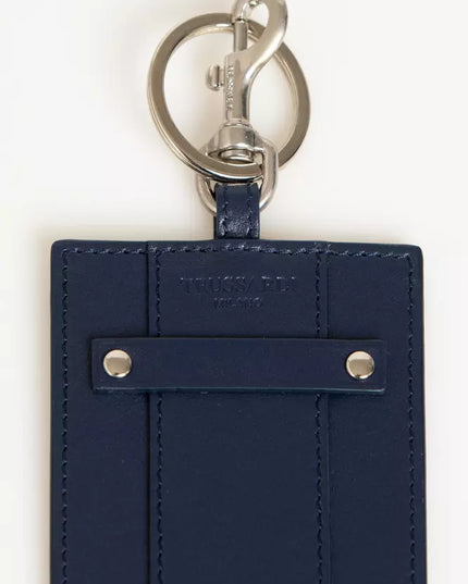 Trussardi Blue Leather Men's Badge Holder