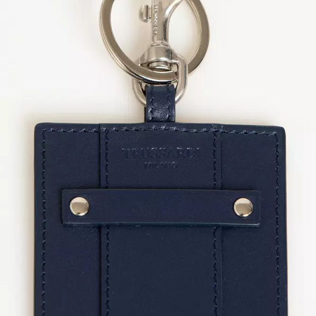 Trussardi Blue Leather Men's Badge Holder