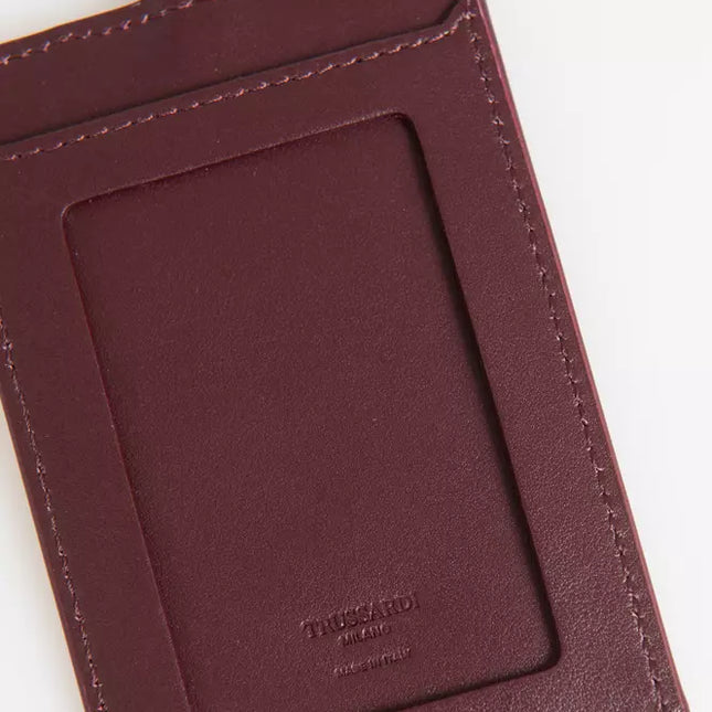 Trussardi Brown Leather Men Badge Holder