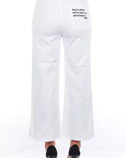 Frankie Morello White Cotton Women Cropped Trouser