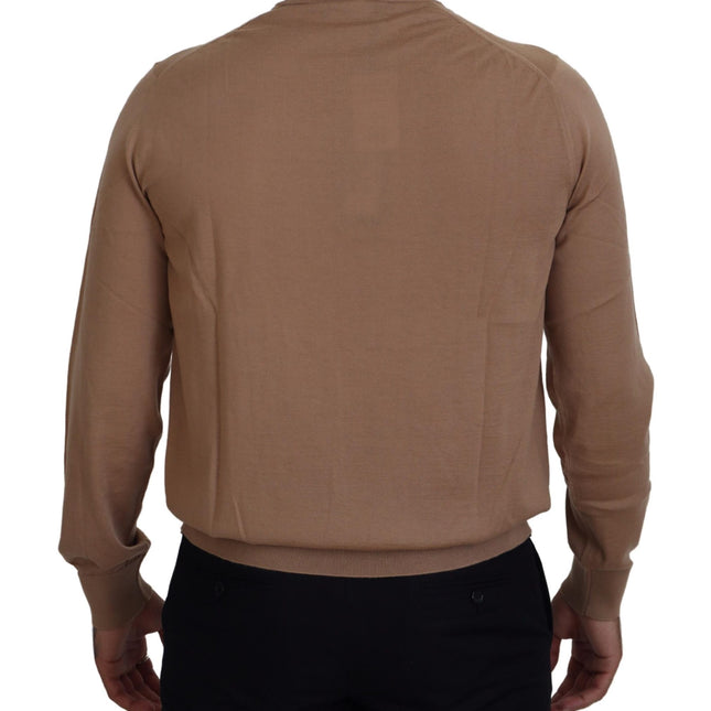 Dolce & Gabbana Beige Cashmere Crown Logo Pullover Sweater