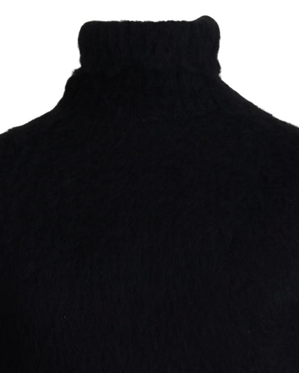 Dolce & Gabbana Black Gold Turtleneck Mohair Pullover Mens Sweater