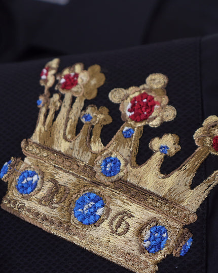 Dolce & Gabbana Black Gold Crown Slim Fit Dress Formal Shirt