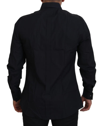 Dolce & Gabbana Black Gold Cotton Slim Fit Dress Mens Shirt