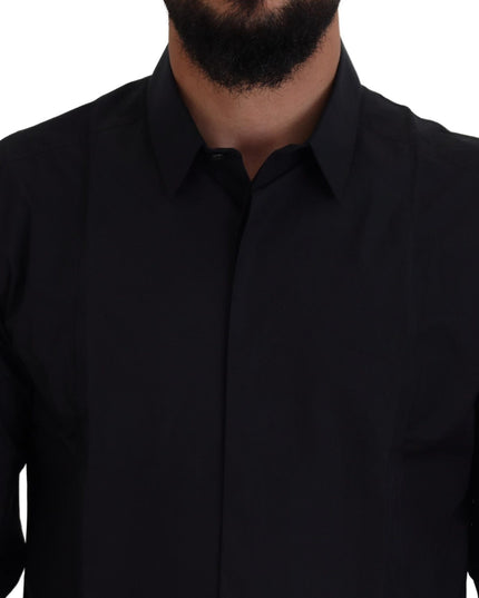 Dolce & Gabbana Black Gold Cotton Slim Fit Dress Mens Shirt