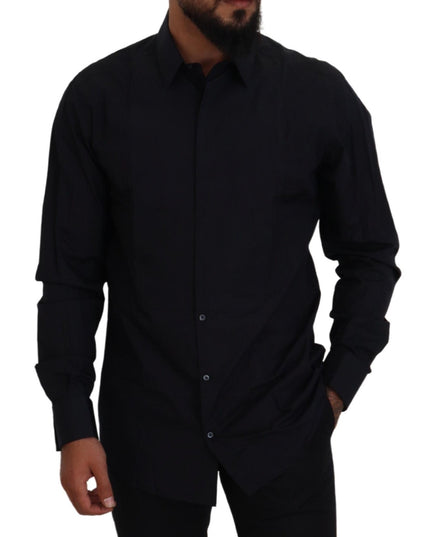 Dolce & Gabbana Black Gold Cotton Slim Fit Dress Mens Shirt
