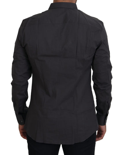 Dolce & Gabbana Gray SICILIA Slim Fit Stretch Dress Shirt