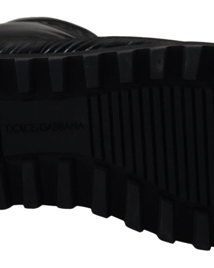 Dolce & Gabbana Black Boots Padded Mid Calf Winter Shoes