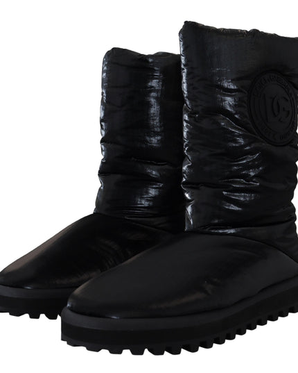 Dolce & Gabbana Black Boots Padded Mid Calf Winter Shoes