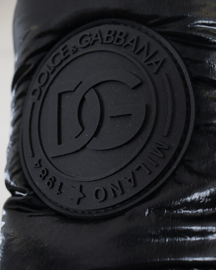 Dolce & Gabbana Black Boots Padded Mid Calf Winter Shoes