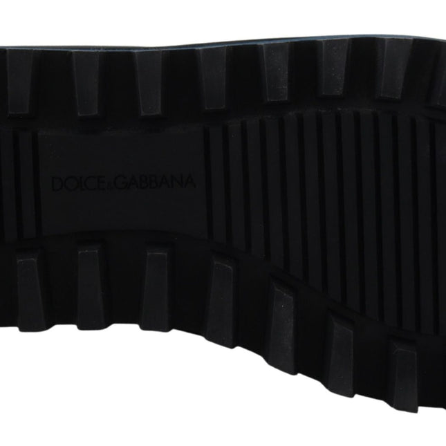 Dolce & Gabbana Blue Nylon Boots Padded Mid Calf Shoes