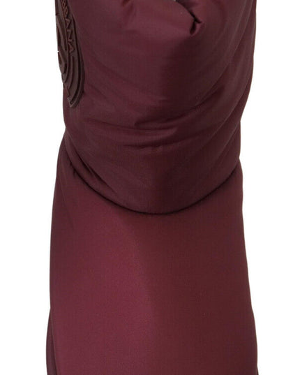 Dolce & Gabbana Bordeaux Nylon Boots Padded Mid Shoes