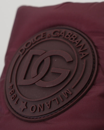 Dolce & Gabbana Bordeaux Nylon Boots Padded Mid Shoes