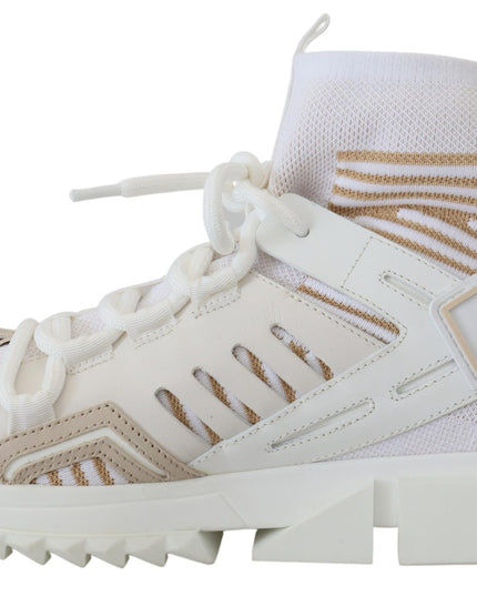 Dolce & Gabbana White Beige Sorrento Sneakers Shoes
