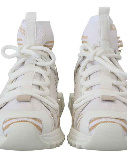 Dolce & Gabbana White Beige Sorrento Sneakers Shoes