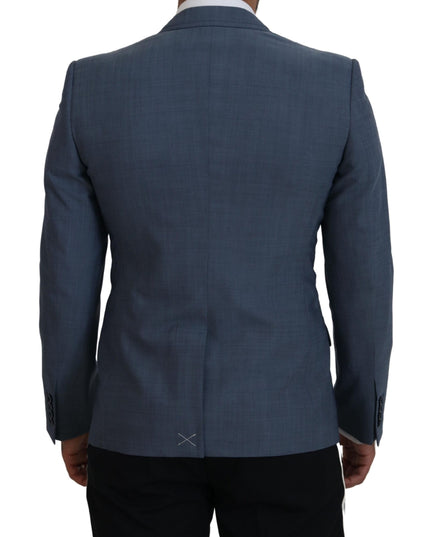 Dolce & Gabbana Blue Wool Stretch Slim Fit Jacket Blazer
