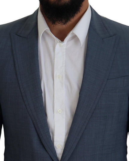 Dolce & Gabbana Blue Wool Stretch Slim Fit Jacket Blazer