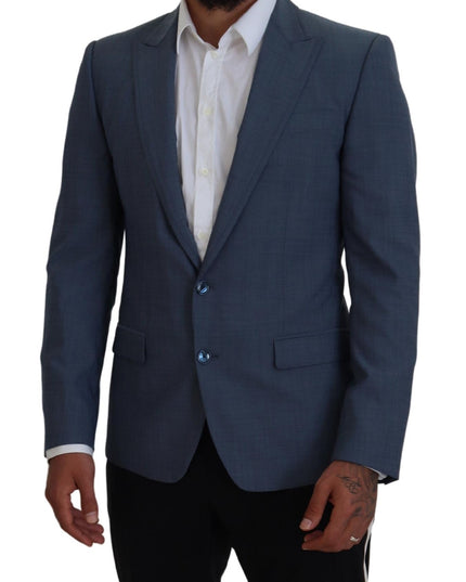Dolce & Gabbana Blue Wool Stretch Slim Fit Jacket Blazer