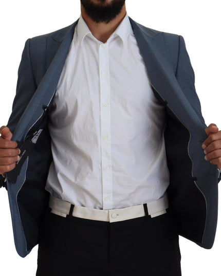 Dolce & Gabbana Blue Wool Stretch Slim Fit Jacket Blazer