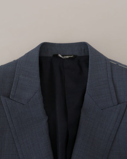 Dolce & Gabbana Blue Wool Stretch Slim Fit Jacket Blazer