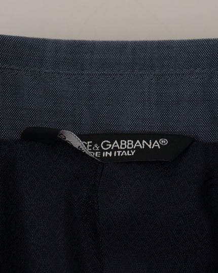 Dolce & Gabbana Blue Wool Stretch Slim Fit Jacket Blazer