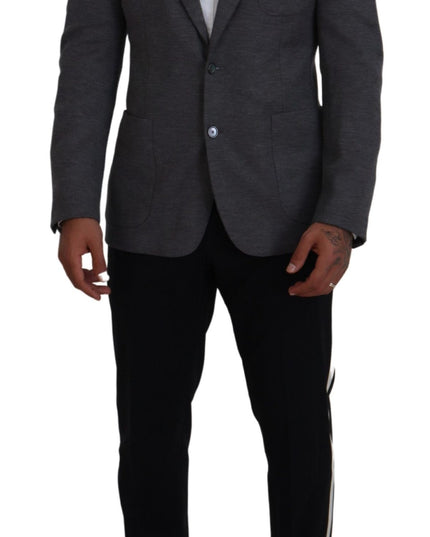 Dolce & Gabbana Gray Wool Stretch Slim Fit Jacket Blazer