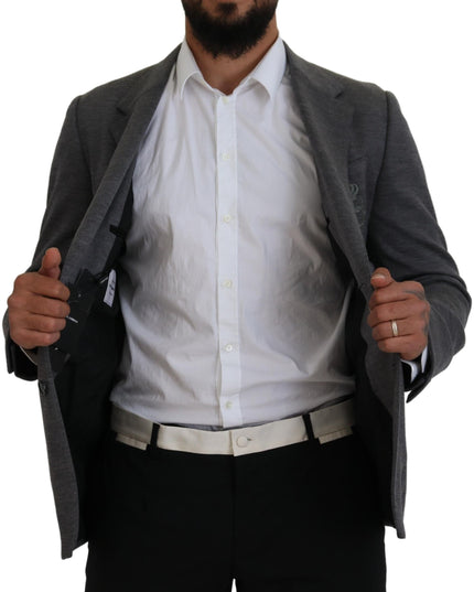 Dolce & Gabbana Gray Wool Stretch Slim Fit Jacket Blazer