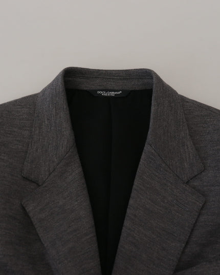 Dolce & Gabbana Gray Wool Stretch Slim Fit Jacket Blazer