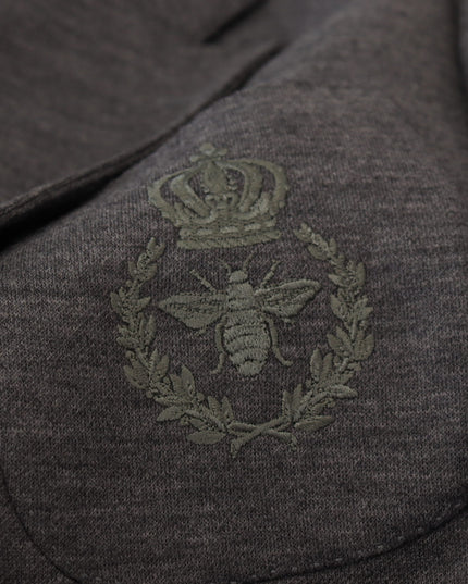 Dolce & Gabbana Gray Wool Stretch Slim Fit Jacket Blazer