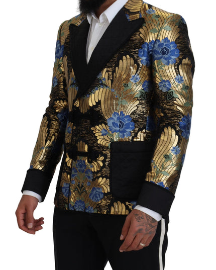 Dolce & Gabbana Gold Lurex Double Breasted Jacket Blazer
