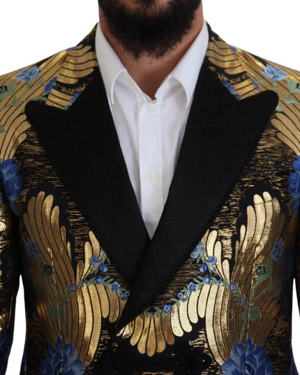 Dolce & Gabbana Gold Lurex Double Breasted Jacket Blazer