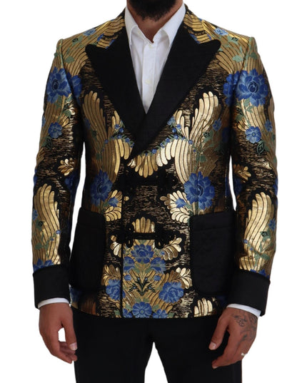 Dolce & Gabbana Gold Lurex Double Breasted Jacket Blazer
