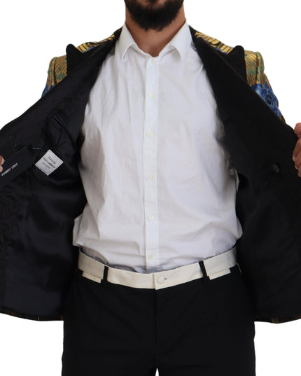 Dolce & Gabbana Gold Lurex Double Breasted Jacket Blazer
