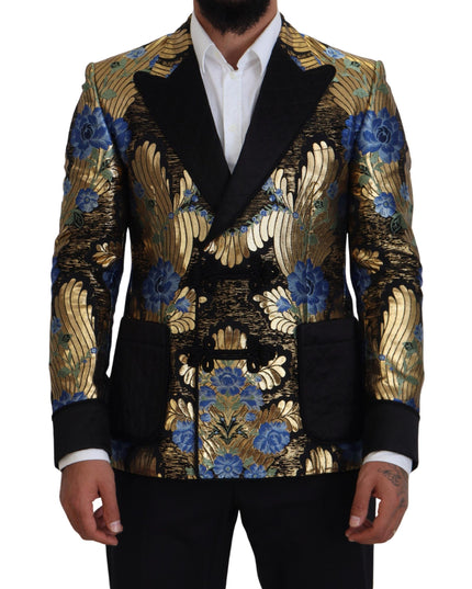 Dolce & Gabbana Gold Lurex Double Breasted Jacket Blazer