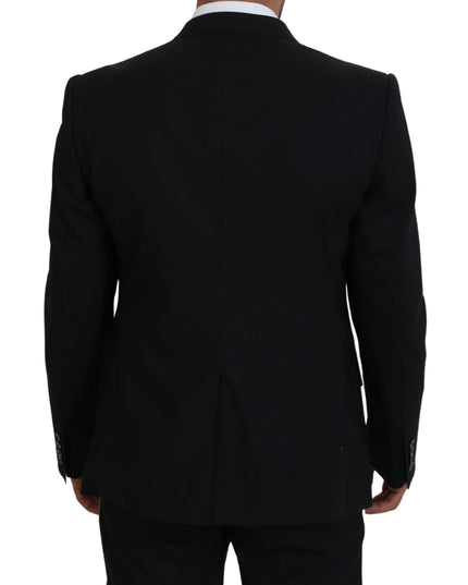 Dolce & Gabbana Black Wool Stretch Slim Fit Jacket Blazer