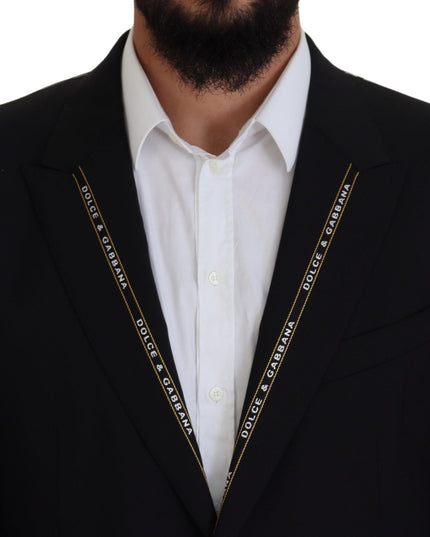 Dolce & Gabbana Black Wool Stretch Slim Fit Jacket Blazer