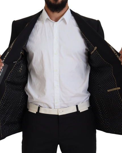 Dolce & Gabbana Black Wool Stretch Slim Fit Jacket Blazer
